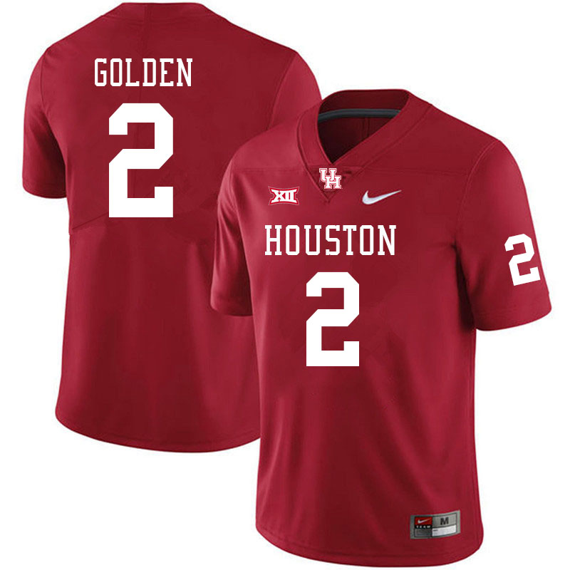 Men #2 Matthew Golden Houston Cougars Big 12 XII College Football Jerseys Stitched-Red